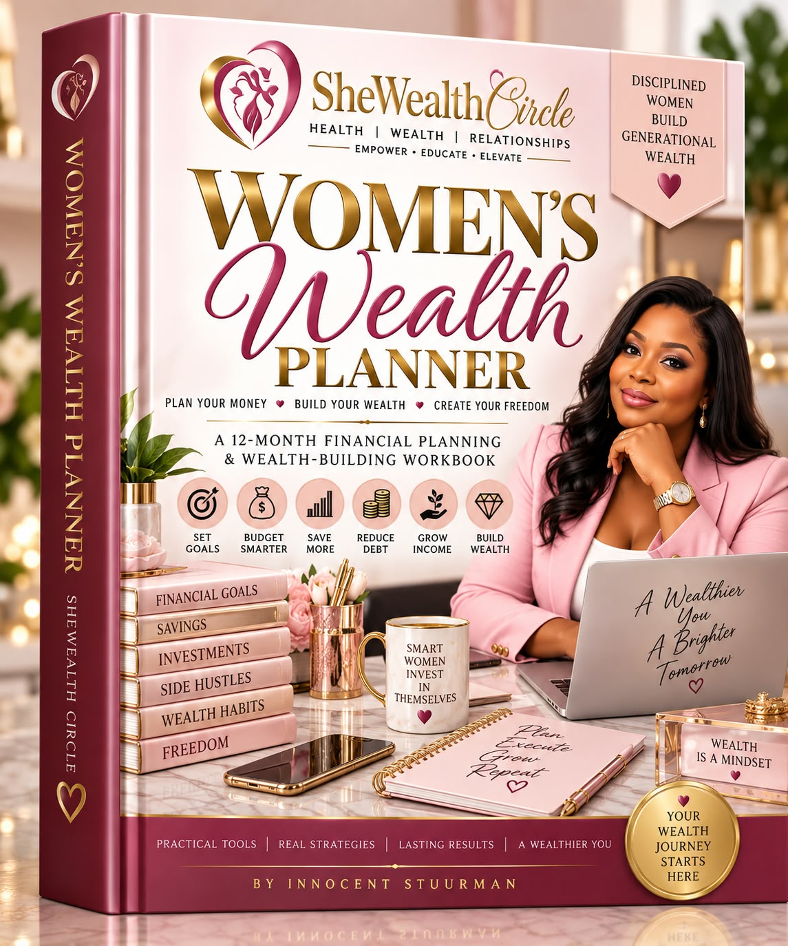 SheWealth Circle Women’s Wealth Planner | 12-Month Financial Planning & Wealth-Building Workbook