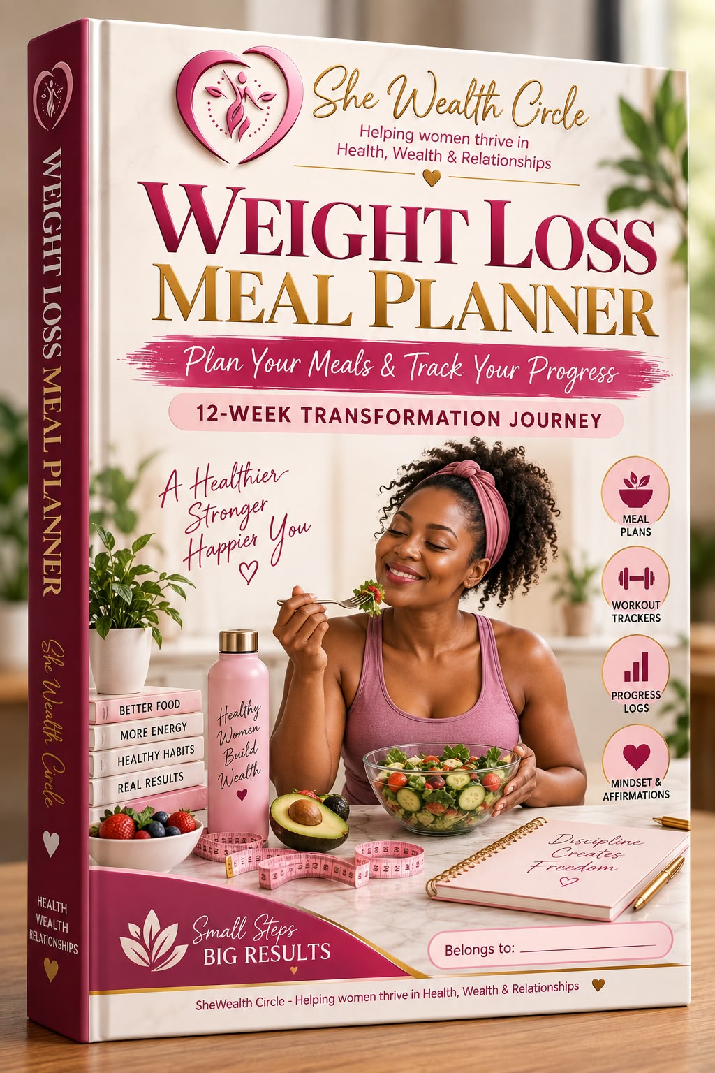 SheWealth Weight Loss Meal Planner-12 Week Transformation Journey