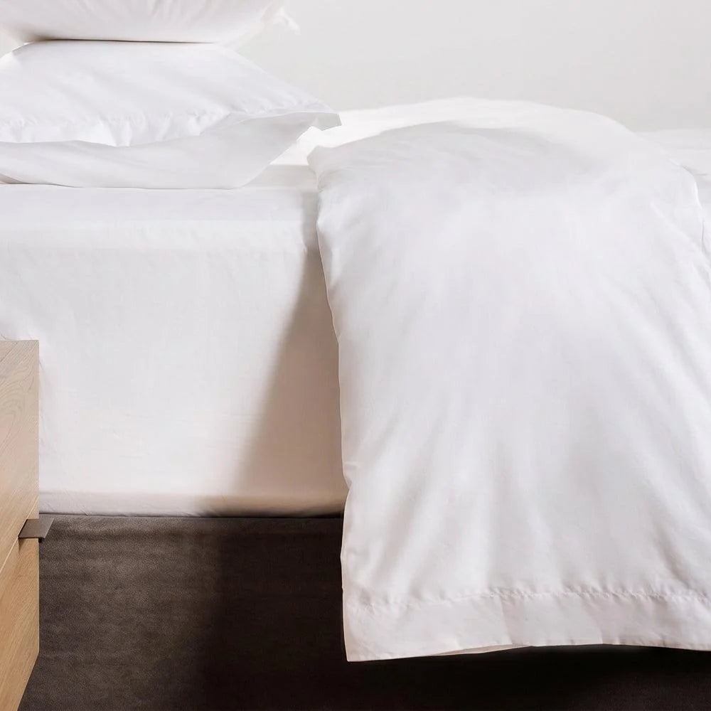 Whisper Soft 300 Thread Count Oxford Egyptian Cotton Percale Duvet Cover Set White