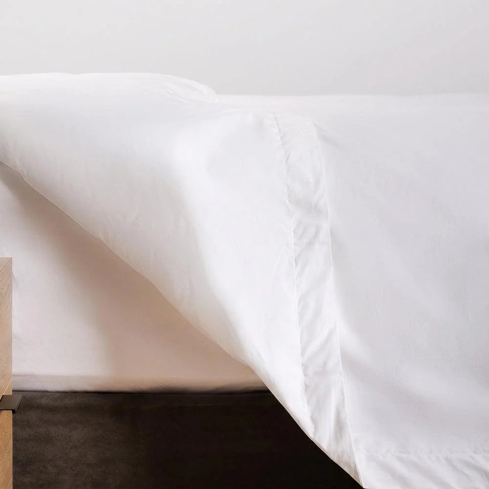 Whisper Soft 300 Thread Count Oxford Egyptian Cotton Percale Duvet Cover Set White