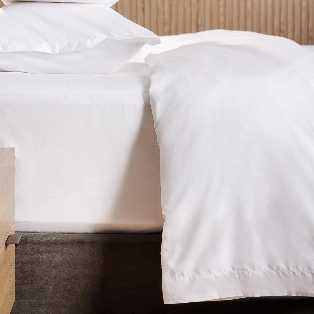Whisper Soft 500 Thread Count Oxford Egyptian Cotton Sateen Duvet Cover Set White